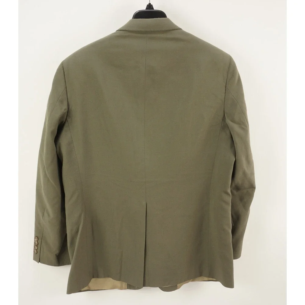 Vintage Polo University Ralph Lauren Mens 44R Green Woven Wool Sport Coat Jacket